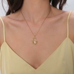 Milena Doğal İnci Taşlı Gümüş Kolye