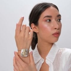 Plaka Detaylı Tasarım Gümüş Bilezik