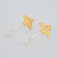 Tea Balık Figürlü İncili Gümüş Küpe