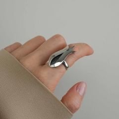 Lale Şeklinde Ayarlanabilir Gümüş Yüzük