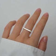 Bella Tekli Kare Gümüş Yüzük