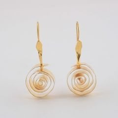 Gül Şeklinde Gümüş Küpe | Gold