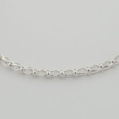 Zincir Arası Taşlı Gümüş Bileklik