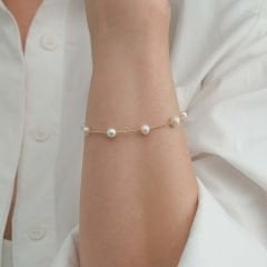 Sekiz İncili  Gümüş Bileklik