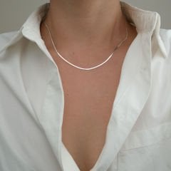 Alda İtalyan Zincir Gümüş Kolye