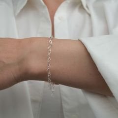 Kalp Zincirli Gümüş Bileklik