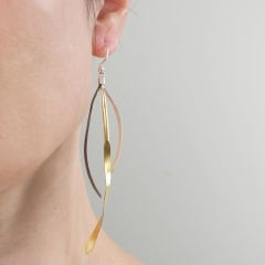 3 Renkli Uzun Gümüş Küpe