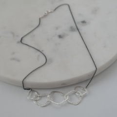 Agata Çift Renkli Gümüş Kolye