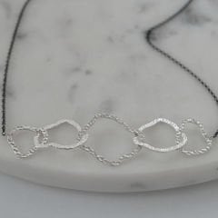 Agata Çift Renkli Gümüş Kolye