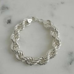 Loya Örgülü Kalın Gümüş Bileklik