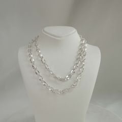 Elina Kalın Zincir Gümüş Kolye | 2 boy