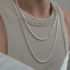 Sena 2 mm Balıksırtı Zincir Gümüş Kolye | 2 boy