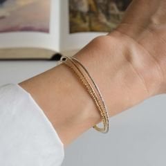 3 Renk Detaylı Gümüş Bileklik