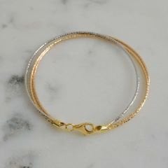 3 Renk Detaylı Gümüş Bileklik