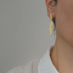 Elea Bitki Desenli Gümüş Küpe