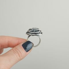 Anita Önden Ayarlanabilir Gümüş Yüzük