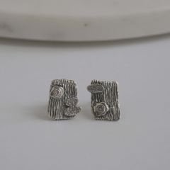 Nona Asimetrik Gümüş Küpe