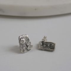 Nona Asimetrik Gümüş Küpe