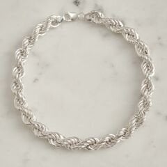 Loya Örgülü Kalın Gümüş Kolye