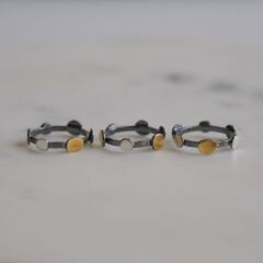 Freya Karartmalı 3'lü Gümüş Yüzük