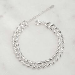 Başak Şeklinde Zincir Gümüş Bileklik