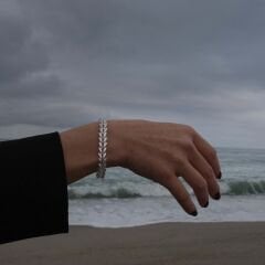 Başak Şeklinde Zincir Gümüş Bileklik