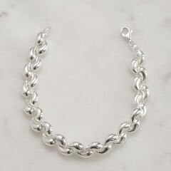 Damla Şeklinde Zincir Gümüş Bileklik