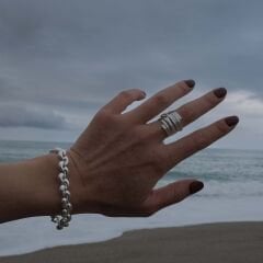 Damla Şeklinde Zincir Gümüş Bileklik