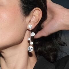 Selena Uzun Gümüş Küpe