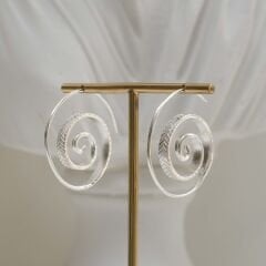 Doris Spiral Şeklinde Gümüş Küpe