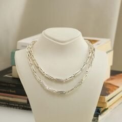 Mira Çoklu Ataç Şeklinde Gümüş Kolye | 2 boy