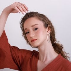 Henna Dikdörtgen Küpe Silver