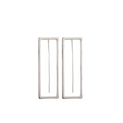 Henna Dikdörtgen Küpe Silver