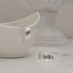 Baskılı Gümüş Halka Küpe