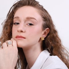 Aida Kare Küpe Gold