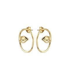 Amelia Yüz Hatlı Küpe Gold