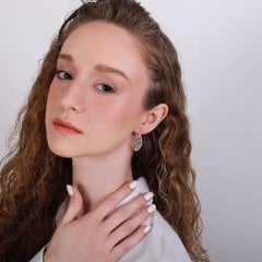 Almira Boncuklu Küpe Silver