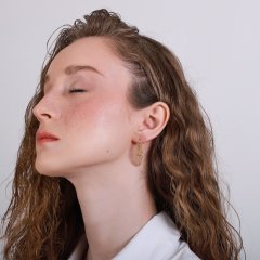 Almira Boncuklu Küpe Gold