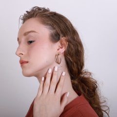 Rebecca Çift Renkli Oval Küpe