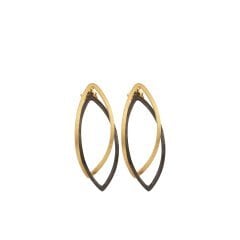 Rebecca Çift Renkli Oval Küpe