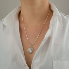 Lily Güneş Kalın Zincir Kolye | Silver