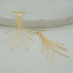 Allegra Uzun Küpe | Gold