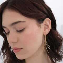 Allegra Uzun Küpe | Gold