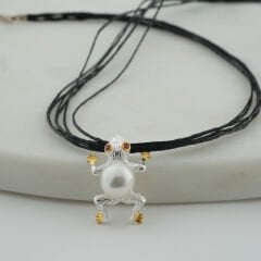 Nicole Kurbağa Uçlu Kolye | Silver