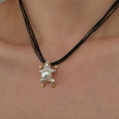 Nicole Kurbağa Uçlu Kolye | Silver