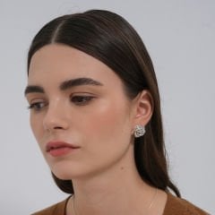 Rose Kabartmalı Küpe