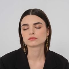 Giorgia Uzun Küpe | Gold