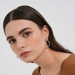 Çoklu Halka Şeklinde El Yapımı 925 Ayar Gümüş Küpe