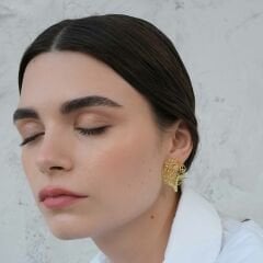 Elea Ağaç Desenli 925 Ayar Gümüş El Yapımı Tasarım Küpe