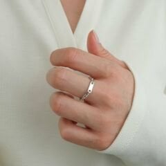 Şekil Alan Zincirli Gümüş Yüzük